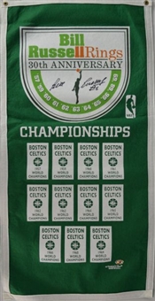 Bill Russell Signed Celtics Championships 30th Anniversary Banner